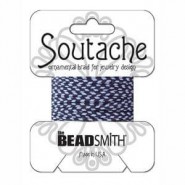 Beadsmith Cordón soutache Rayon 3mm - Navy blue stripped